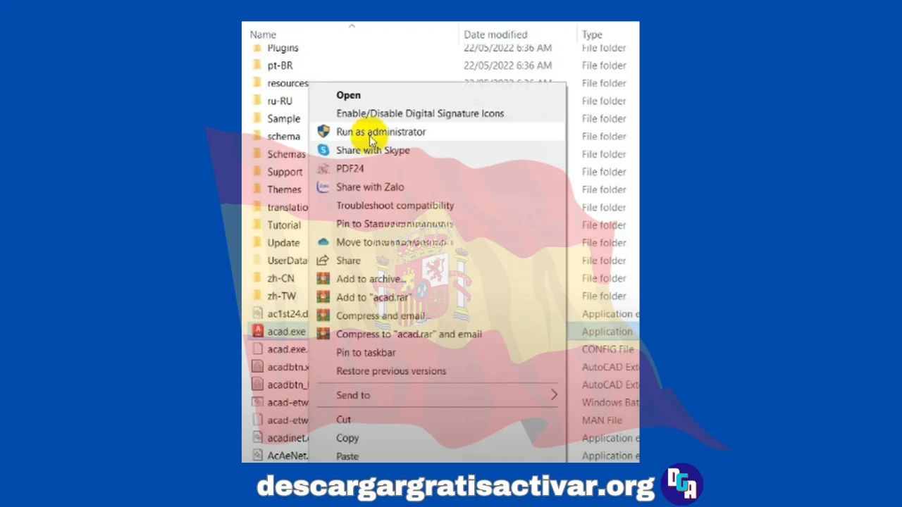 Ejecute el archivo “acad.exe” con derechos de administrador