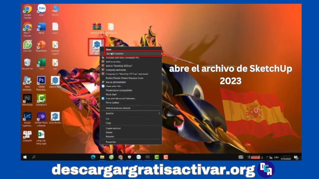 Abre el archivo de SketchUp 2023