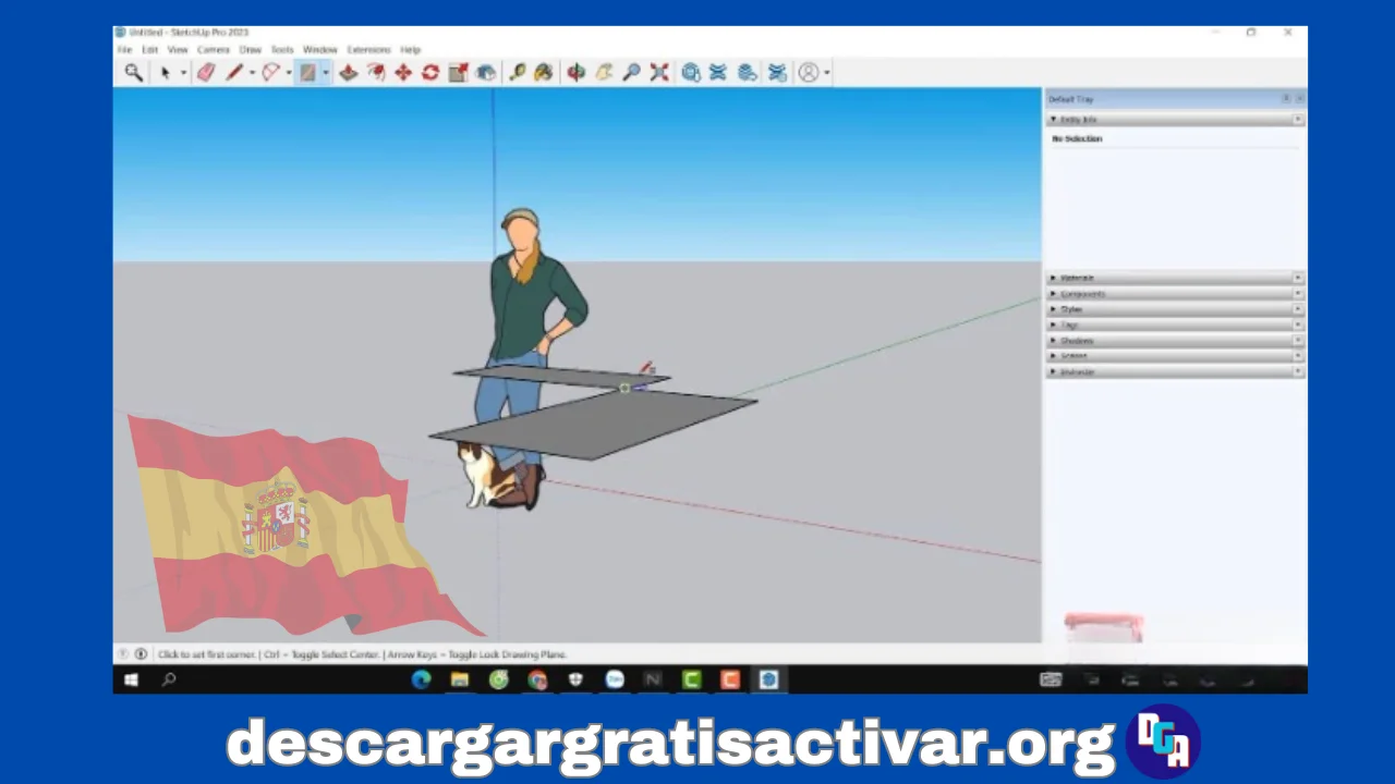 Interfaz de SketchUp 2023 después del craqueo